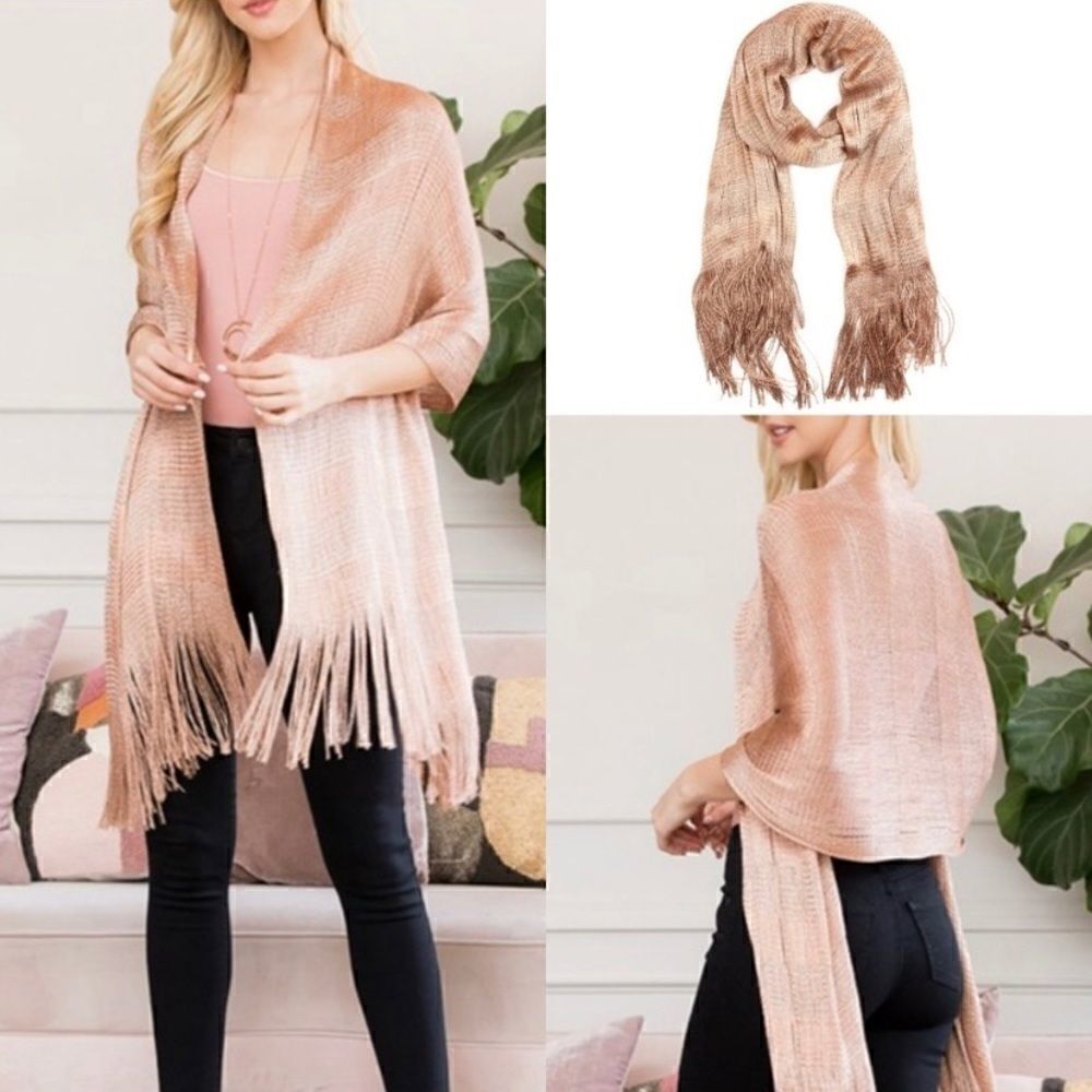 Rustic fringed scarf